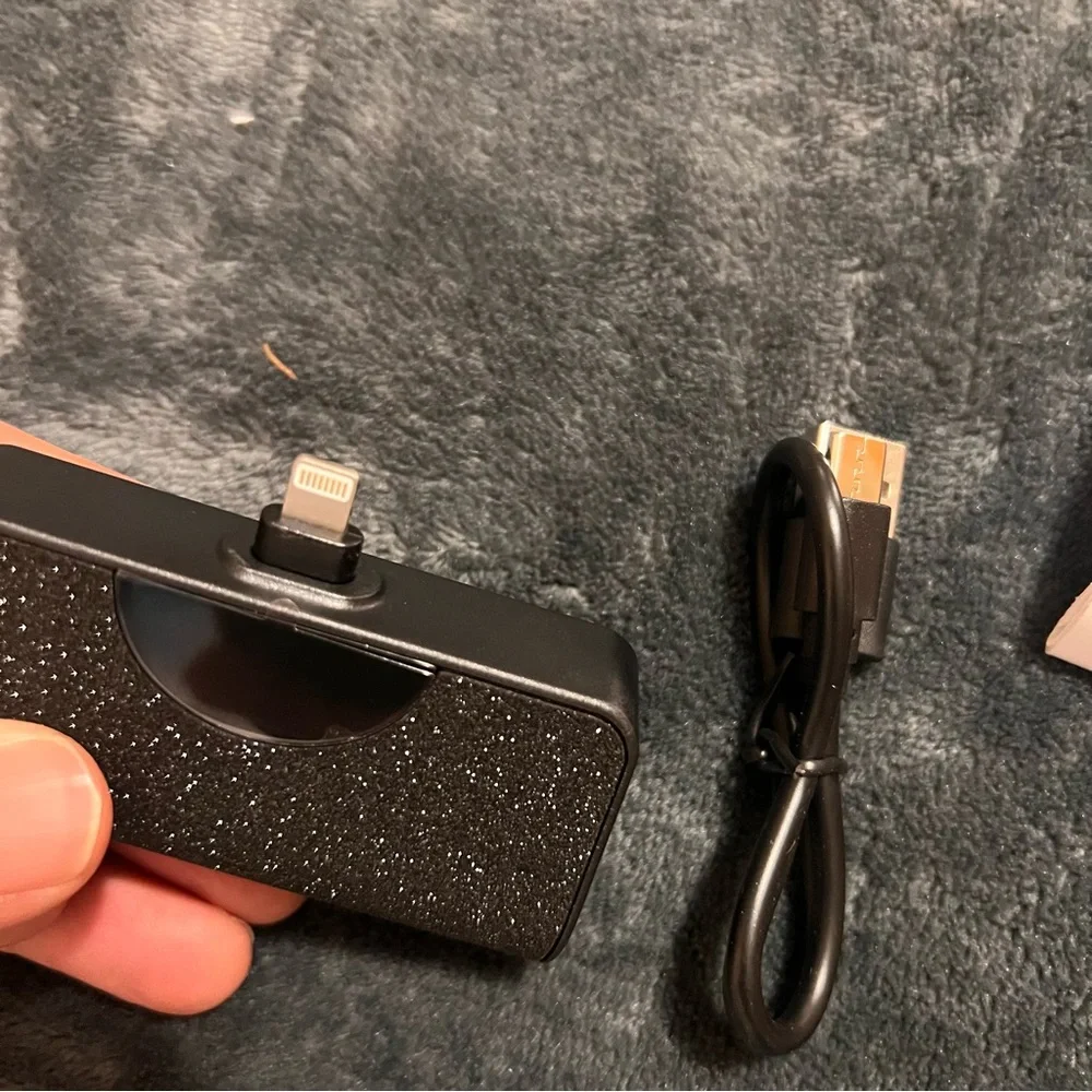 Portable Power Bank with USB Cable - Black